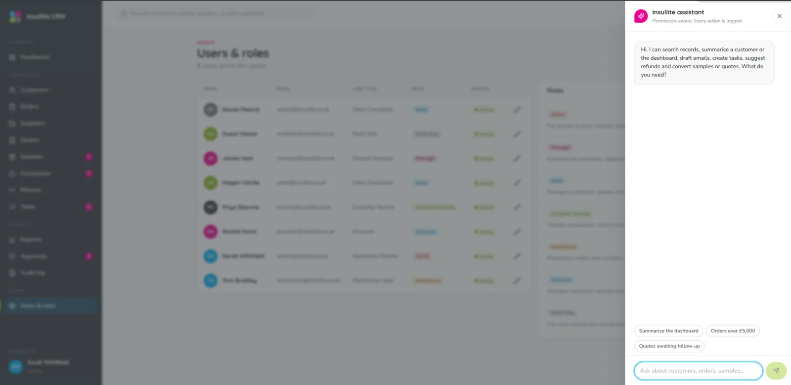 Ask AI, permission-aware and fully logged