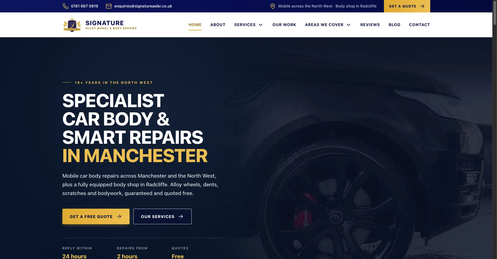 Signature Alloy Wheel & Body Repairs, designed and built by Varsuite