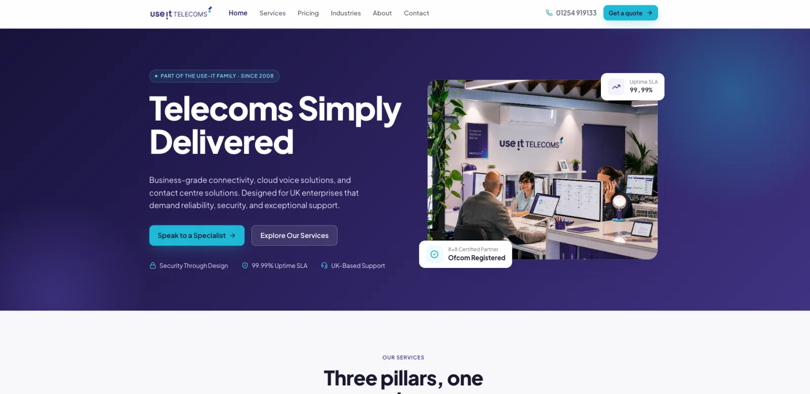 Use IT Telecoms, designed and built by Varsuite